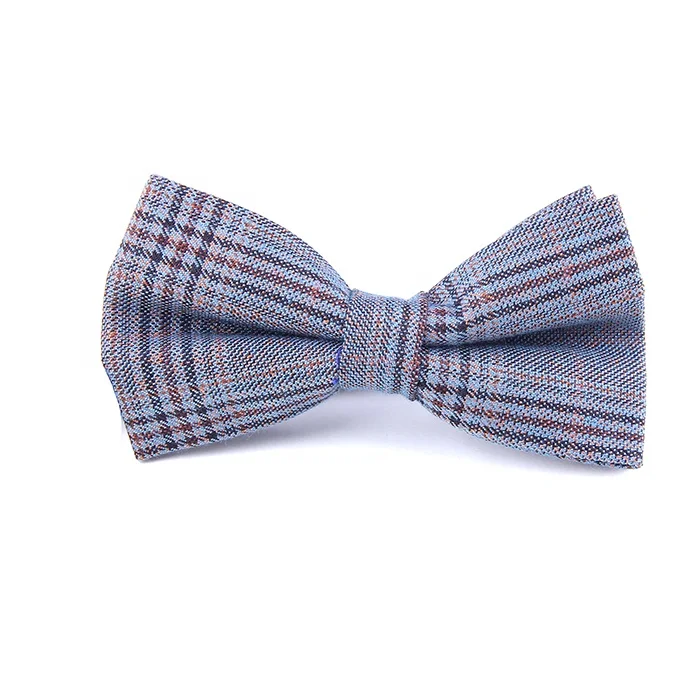 
Factory custom tuxedo bow tie with Polyester plaid black bowtie for men 