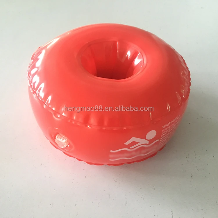 red swim assist child inflatable arm ring with foam inside