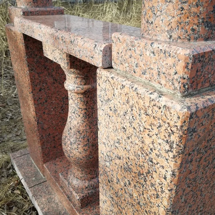 
Ukraine hammered polished monument stone natural cheap grey rose granite slab stone 