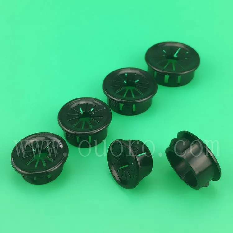 OUORO wholesale factory manufacturer plastic nylon wire accessories open closed white black cable snap bushing