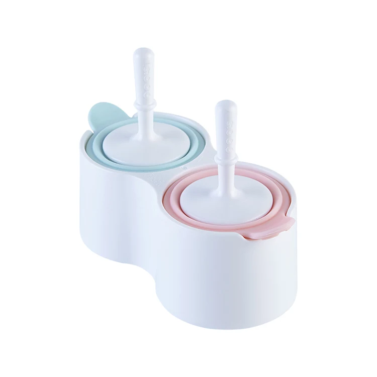 
New Silicone Mini Ice Pops Mold Ice Cream Ball Lolly Maker Popsicle Molds With 2 Stickers 
