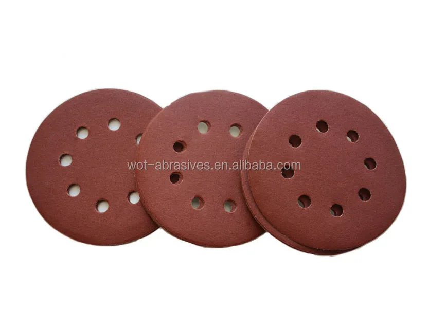 
8 Holes 6 Inch Round Aluminum Oxide Abrasive Sanding Disc For Polishing 