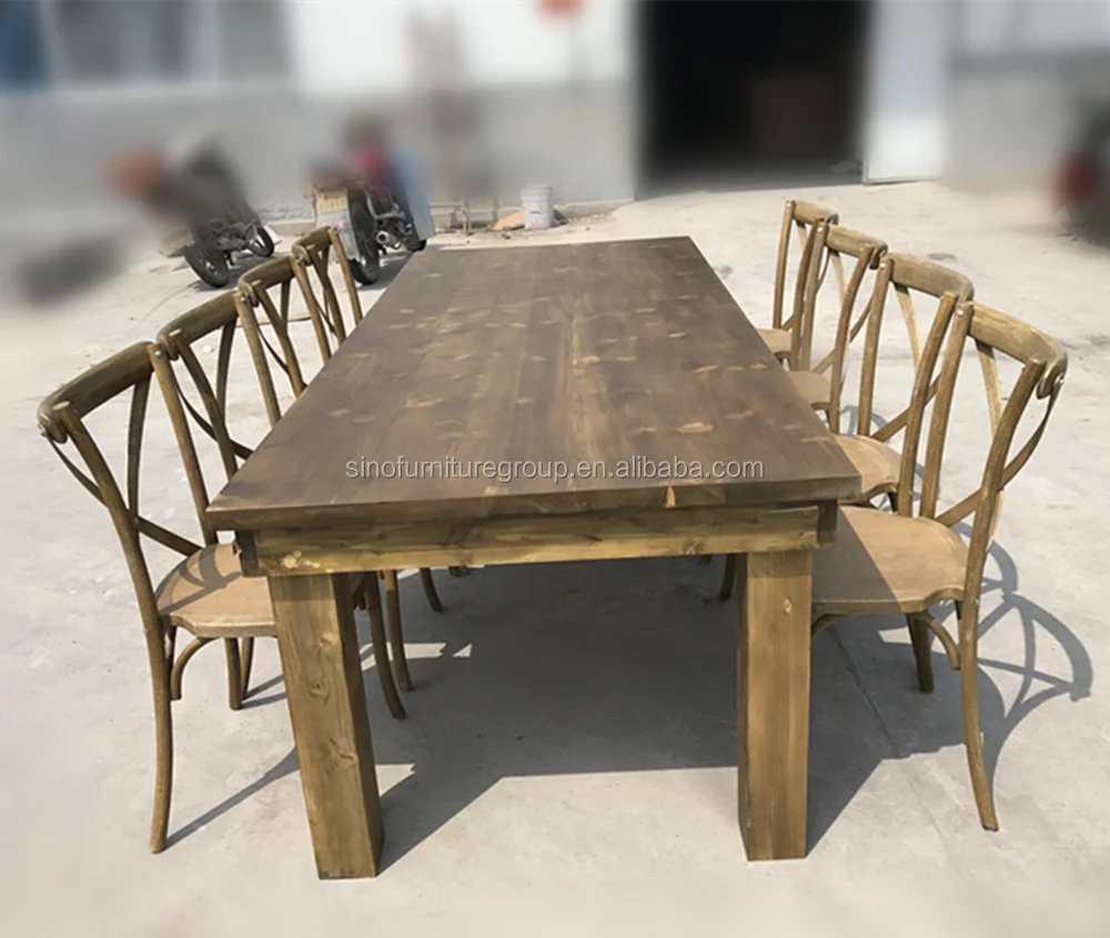 Solid wood antique dining farm table