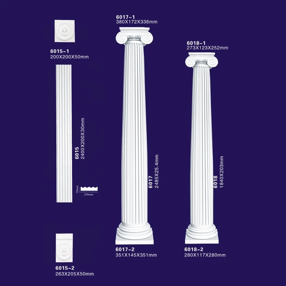
Polyurethane foam PU decorative Roman Columns/PU Roman Pillars Column molds for sale 