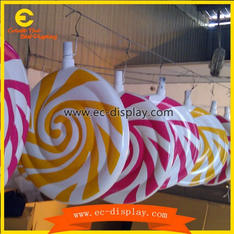 Fiberglass giant lollipop resin candy display props supplier