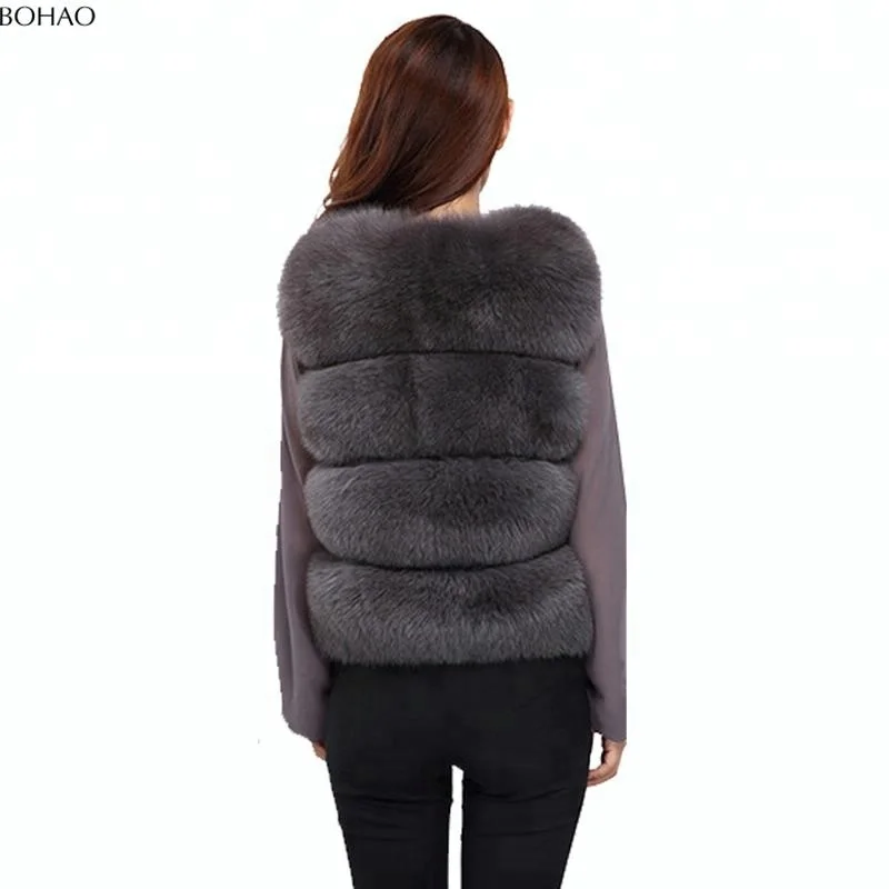 
Many Colors Available Fancy Design Inexpensive Women Artificial Fox Fur Vest 