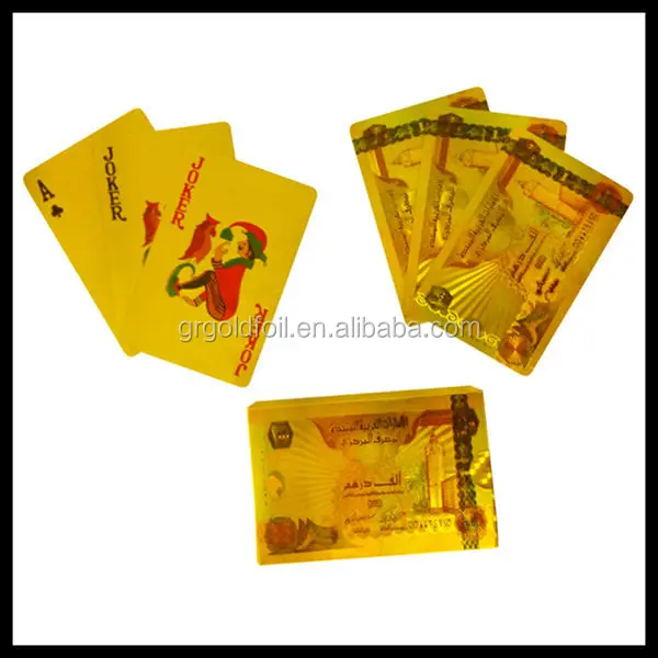 Hot sale Dubai playing cards, 24k gold embossing custom playing cards