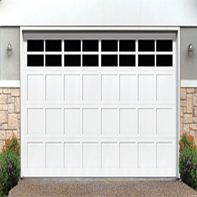 Promotional Cheap Steel Door /metal Skin Making Machines Sectional Garage Doors with Small windows and Seal Made in China