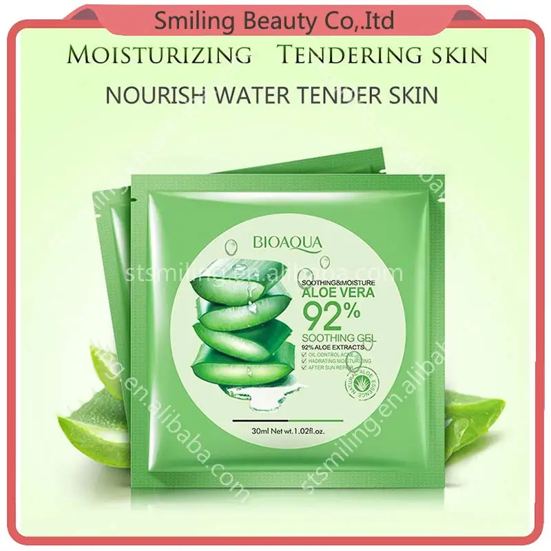 BIOAQUA Aloe Vera 92% Sooting Gel Face Mask Collagen Anti-aging Moisturizing Whitening Facial Mask Face Care Sheet Mask