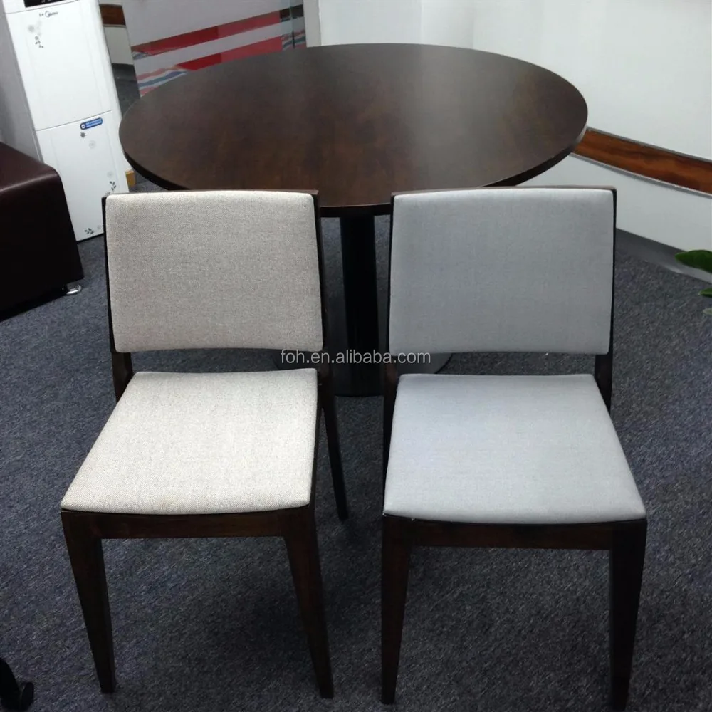 Wood Linen Cover Upholstered Chapel Church Chair (FOH-C07) High Quality Walnut Solid Hotel Furniture Antique Standard Size 10PCS