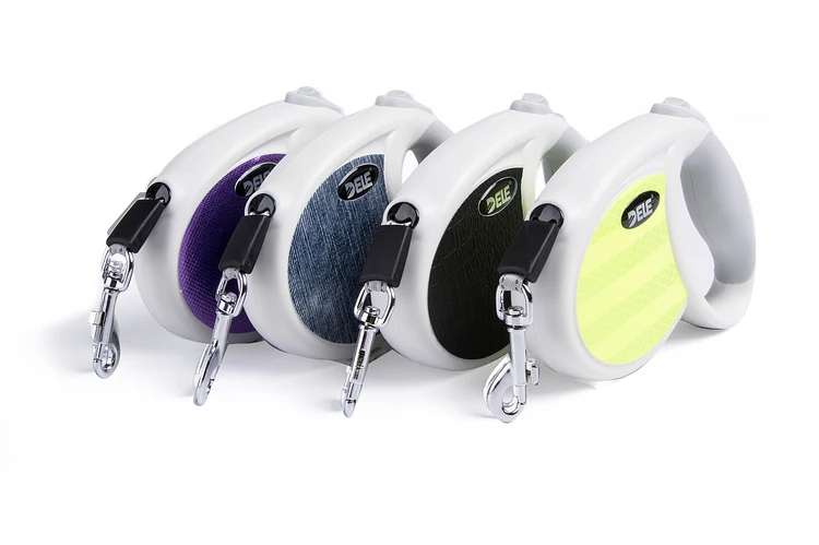 Dog Supplies Pet Puppy Yellow Automatic Shiny Retractable Dog Leash 2.5m