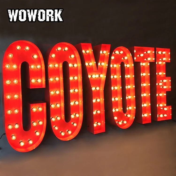 2024 WOWORK amusement electronic colorful letters LED carnival decor light up marquee sign for shop decor