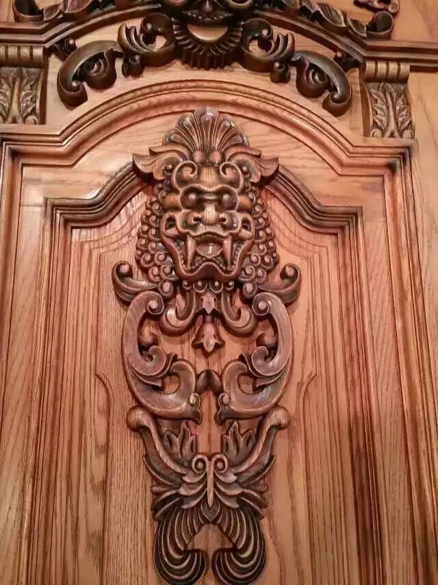 GSP1-025 Villa Double Entry Wood Carving Door For Main double door designs for main door