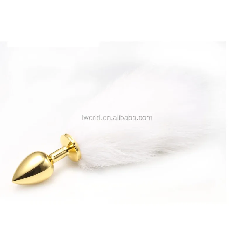 Gold Fox Tail Anal Plug Difference Length Tail Butt Plug