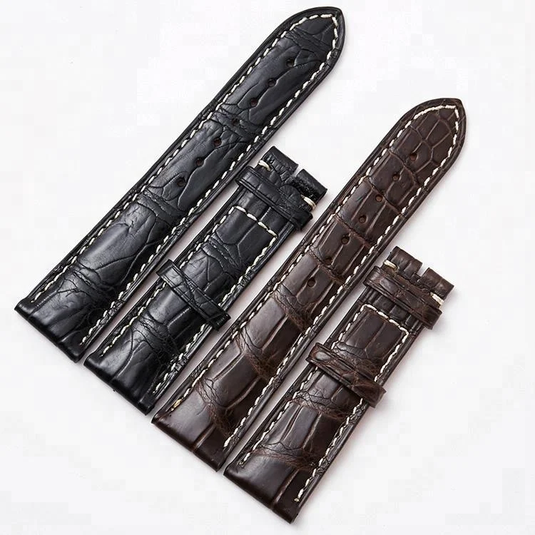 
Handmade white line crocodile leather watch strap bands 12-24mm for longines Master L2. watch 