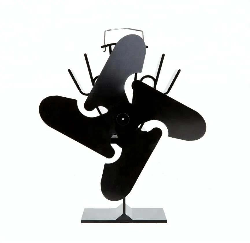 Liank Classic Wood Burning Fireplace 4 Blades Exhaust Ecofan Heat Powered Pellet Stove Top Fan