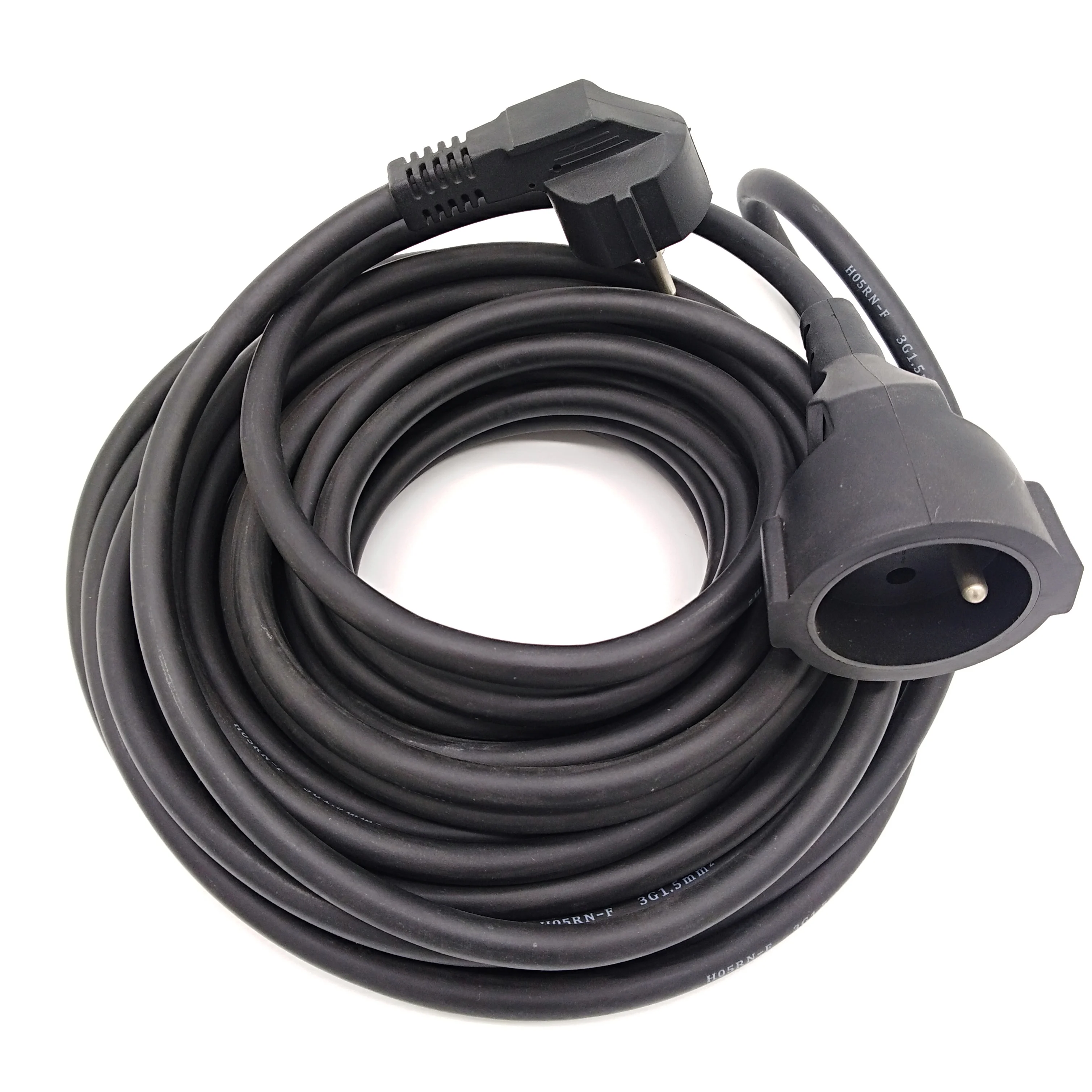 
French European typle 3 pin 16A 250V power cable rubber materials 