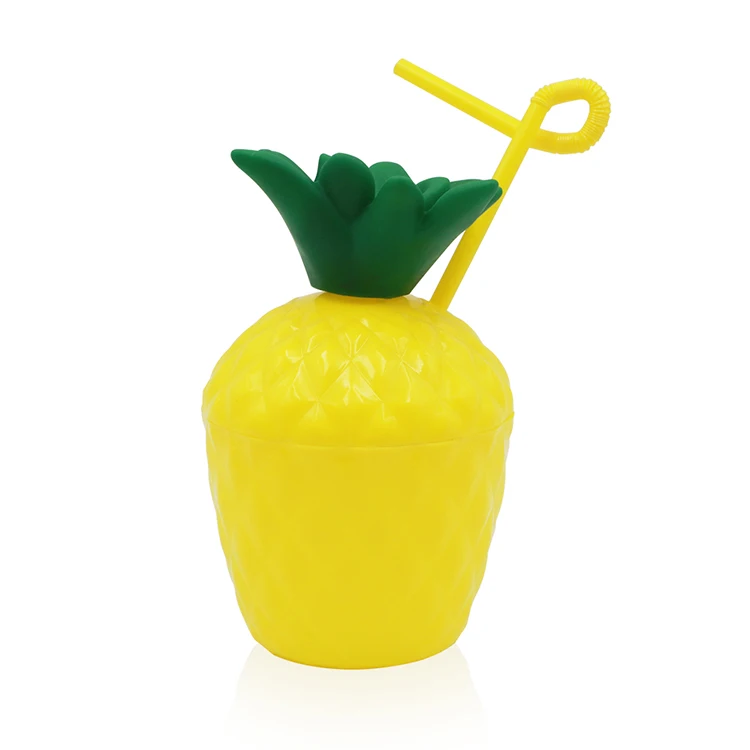 Cartoon color printing 3D plastic  juice pineapple water cup