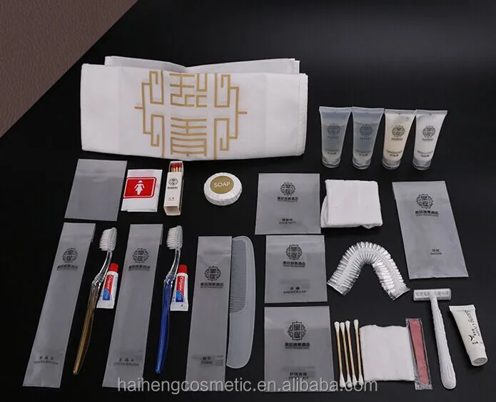OEM ODM OBM single suit series a full set  shampoo bath comb toothbrush hotel supplies suits disposable hotel supply