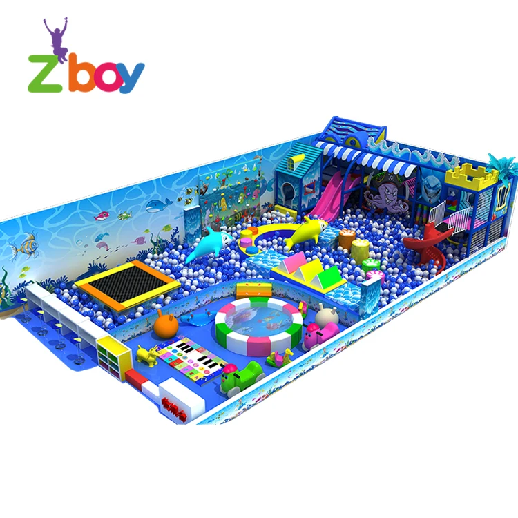 Ocean Theme Children Indoor Soft Play Areas Playground Equipment, Kids Play System Structure