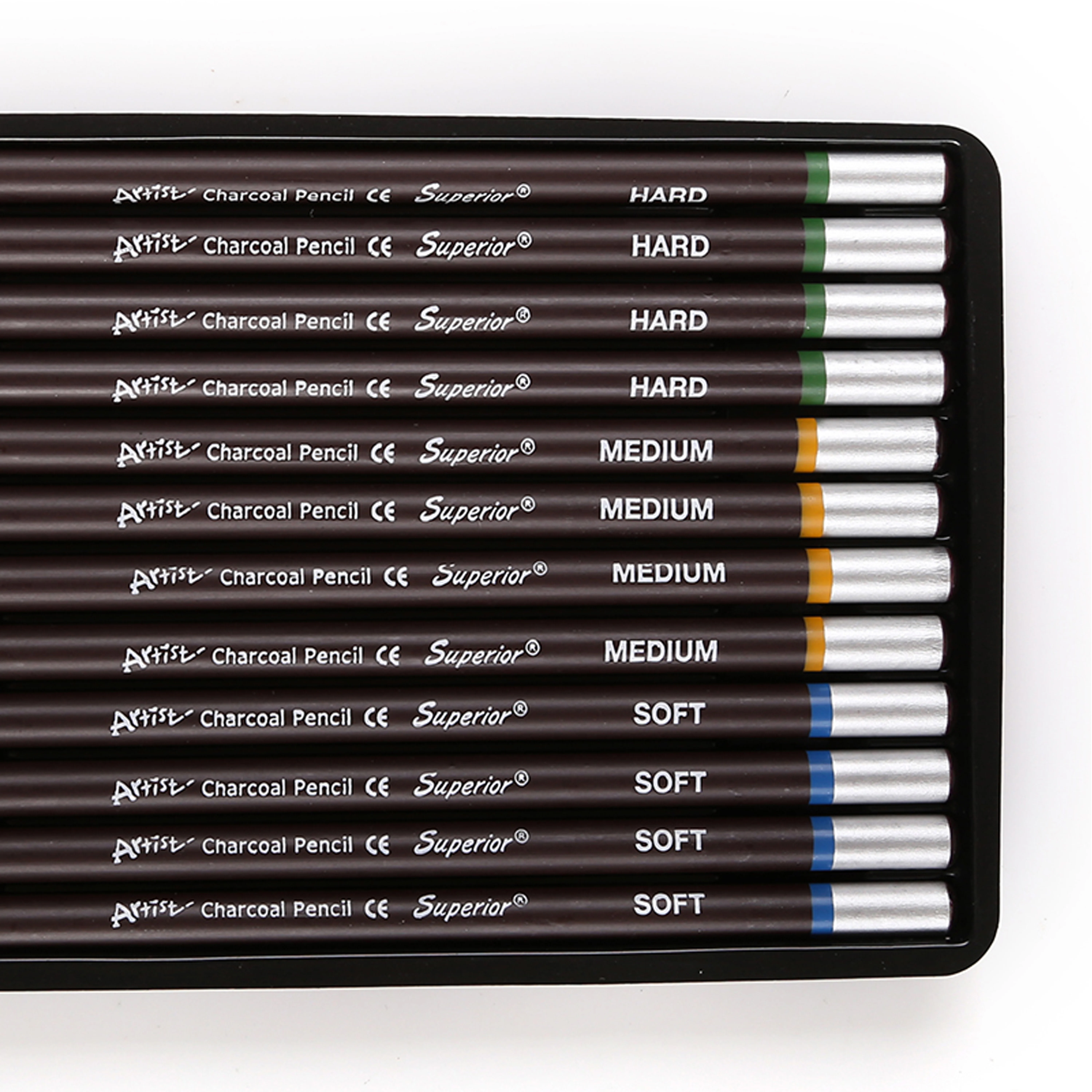 Превосходное 12 шт Профессиональный Жесткий средней мягкости угля эскиза карандаши для рисования набор для Artl Стандартный Карандаш для рукоделия