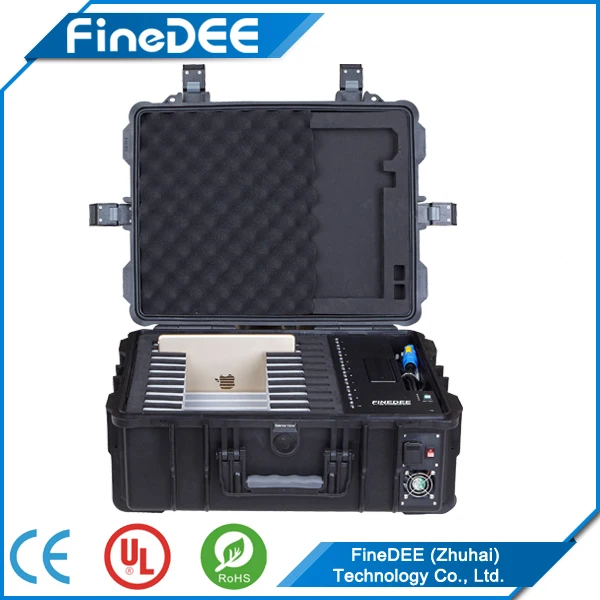 
F1-10B Chromebook Laptop Multi Device Charging Station Cabinet-Lithium Battery-Tablet Charging Cart 
