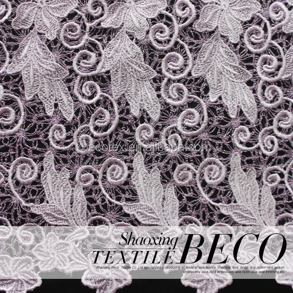 Горячие продажи изящный цветочный дизайн гипюр кружевной ткани с роскошной металлической нитью