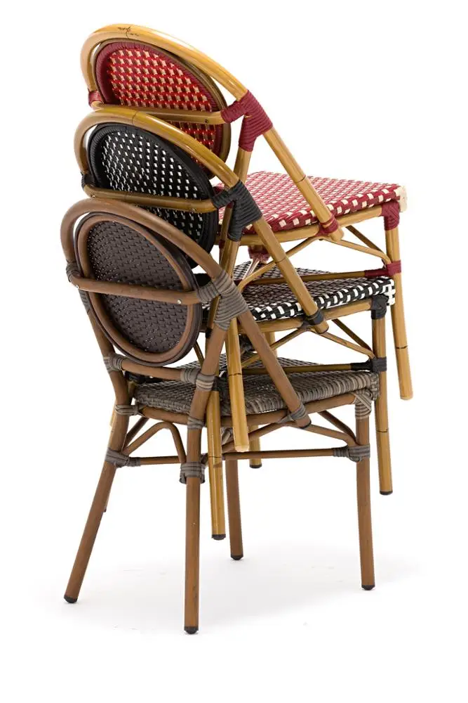 elegant outdoor furniture rattan cafe chair Paris for restaurant