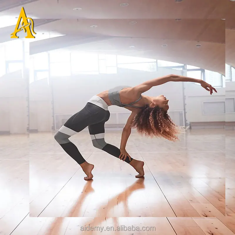 
Athletic wear Modblock Salutation Tight sports pents, with Grey Heather and Black/Pink Print logo 