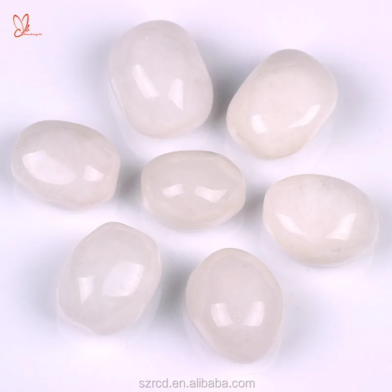 Bulk Store White Stone gemstone lucky stone white jade tumbled stone