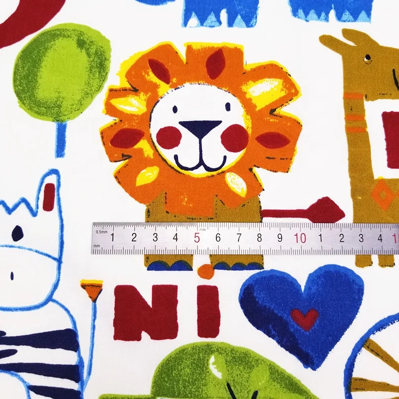 Cotton Twill Kids Cloth lion King Cartoon Printed Fabric 100% Cotton Woven for Sewing Baby Sheets