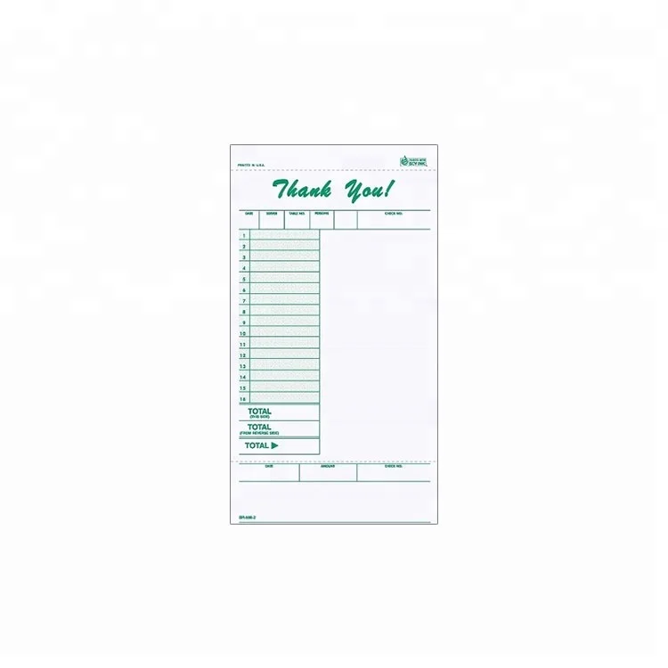 
Guest Checks Printing Factory Price Restaurant Check 3 Part Guest Checks 