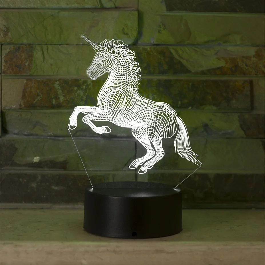 3d Illusion Led Unicorn Night Light