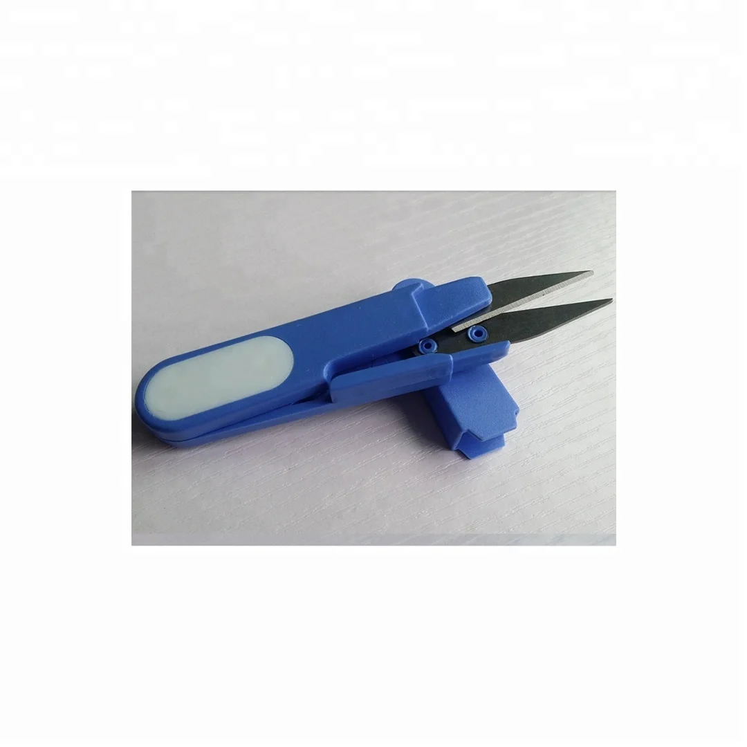 
SS006 1pcs U Shape Cross Stitch Scissors DIY Portable Lid Safety Plastic Handle Yarn 