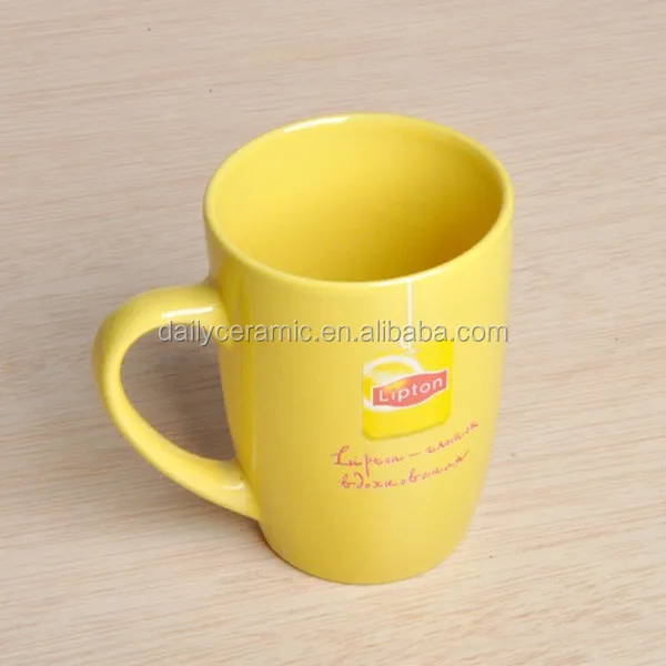 lipton yellow coffee mug