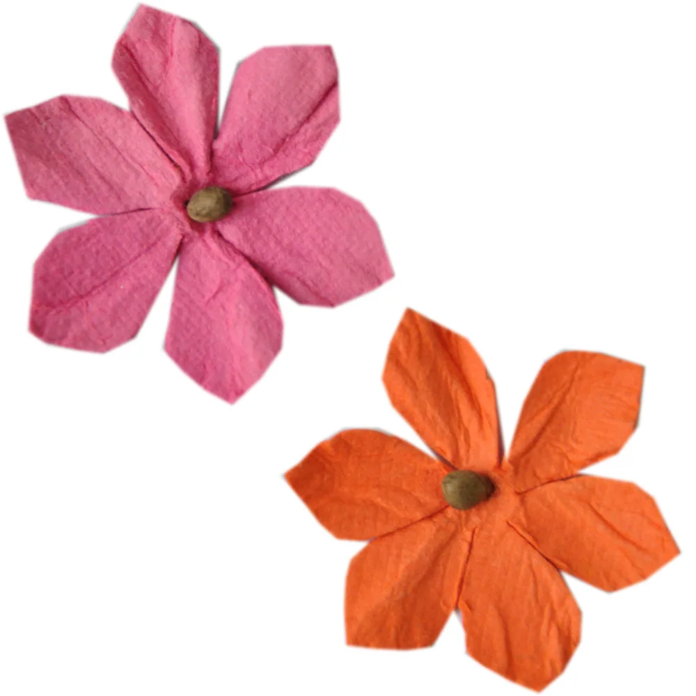 32mm Paper Rose Decorative Flowers With Brown Blossom For Card Making Craft