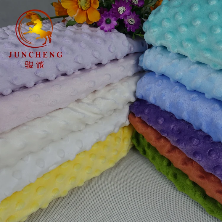 100% polyester velboa micro embossed cuddle dimple dot minky fabric plush for baby blanker upholstery