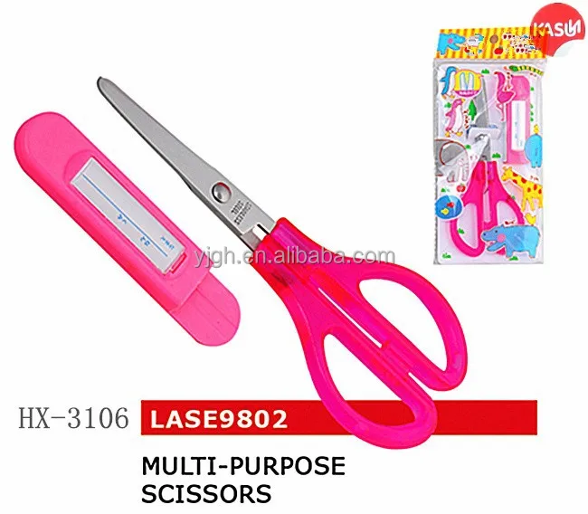 
HX-3106 kids small school &office plastic handle paper cutting scissors 