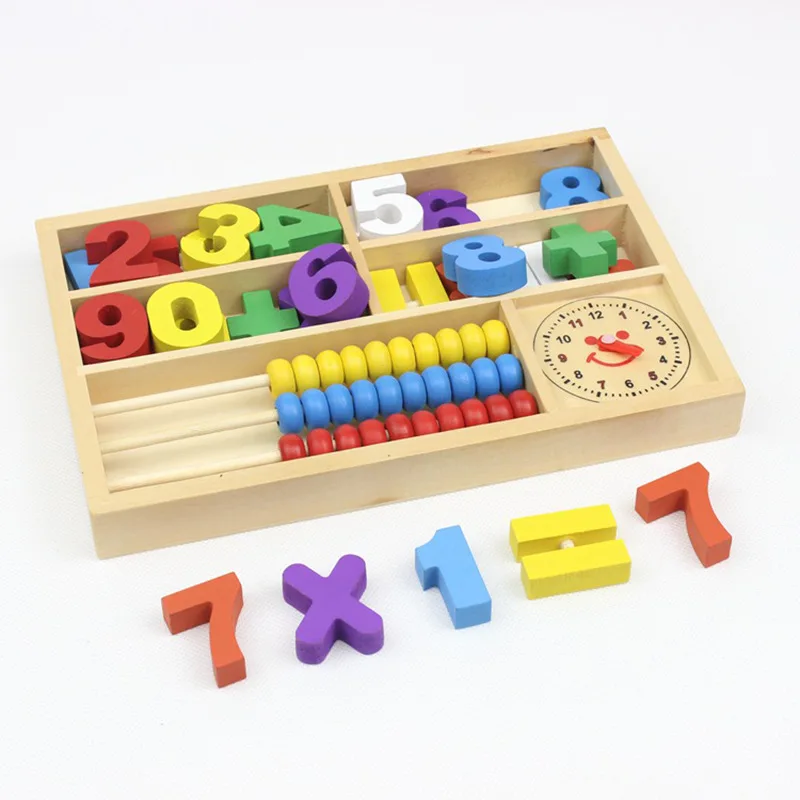 2021 Montessori wood abacus wooden Math toys box for the Kids learning Education Toy WMB001