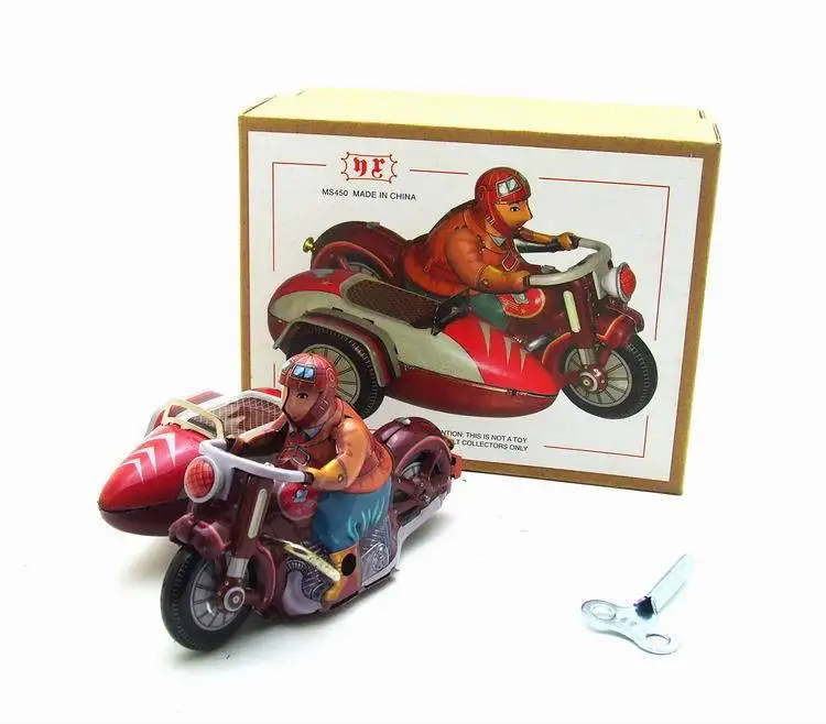 
Wind Up Clockwork Toy Saturn Sidecar Motorcycle Model Cafe Bar Decoration  (62217276326)