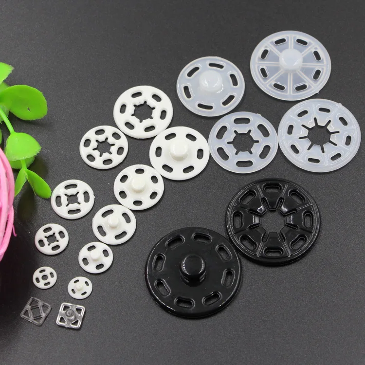 ROUND RESIN WHITE AND BLACK COLORFUL PLASTIC SNAP BUTTON 2PCS /SET HIDDEN SNAPS