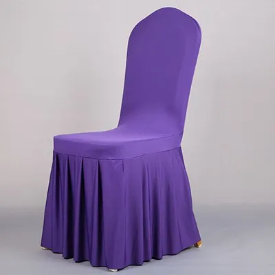 Champagne High Quality Banquet Used Spandex Plain Dyed Chair Covers With Skirt