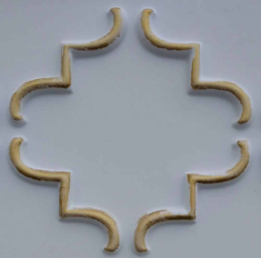 PLB28 Faux tin 3D wall panels white gold 3D embossed store shopping pub cafe club decor wall panels