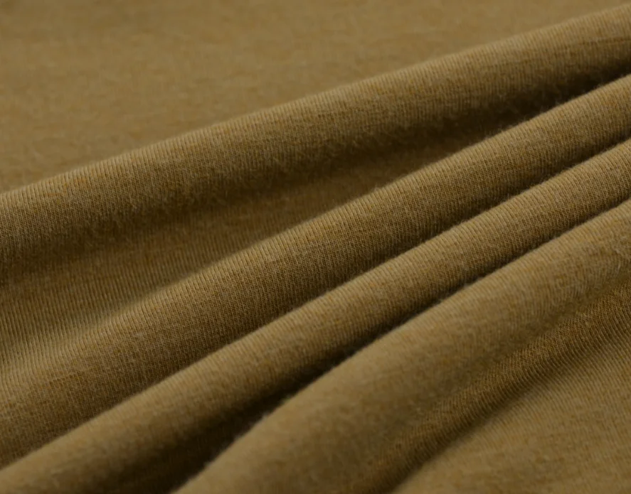 60% modacrylic/35% FR lenzing/5% spandex fire resistant single jersey fabric in khaki colour 300gsm (62211000240)