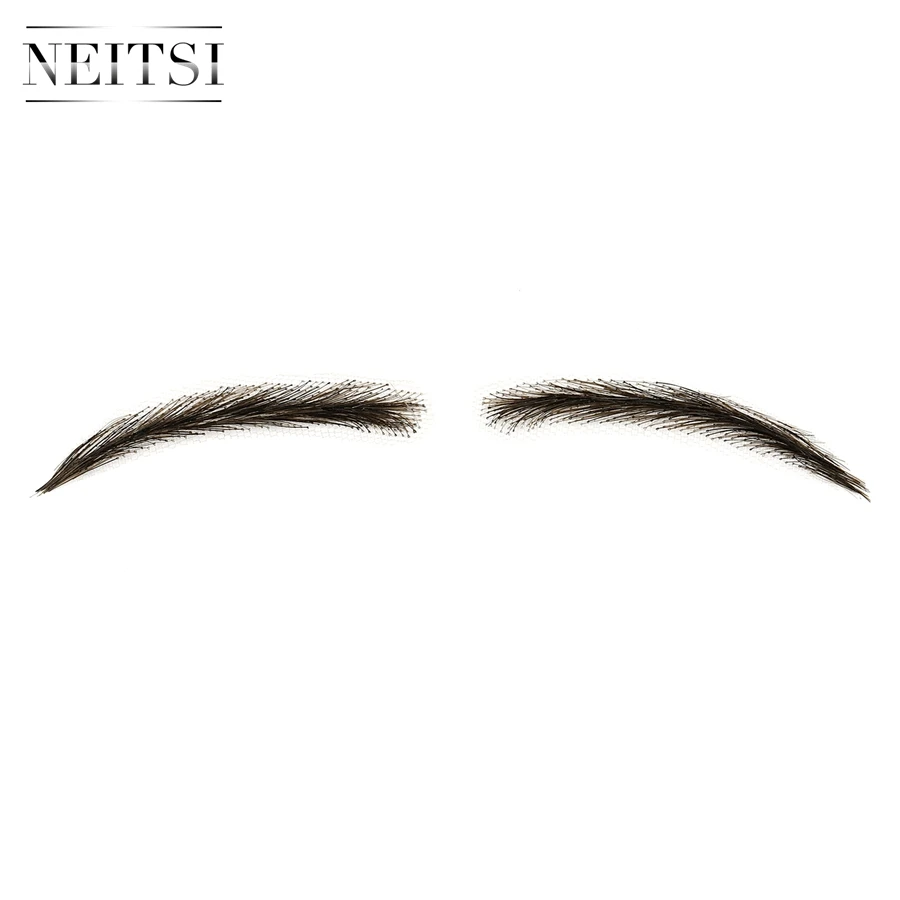 
Free Sample Neitsi Pigment One Pair Women Practice Skin Eyebrows 100% Handknoted Human Hair Semi-Permanent Eyebrows 