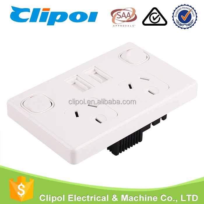 Caravan Bipolar Power Point 2 Port Dual USB Charger with Switch Approved