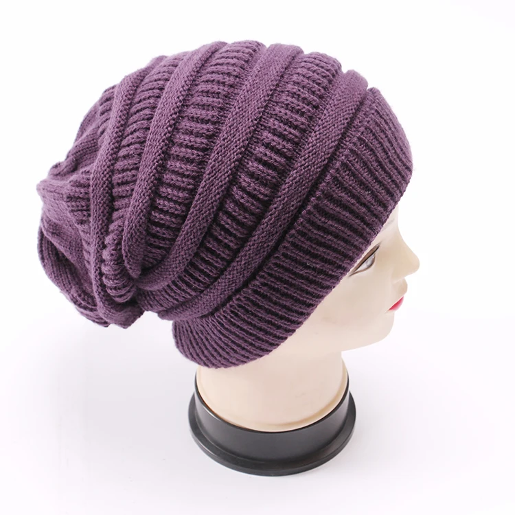 
Custom Acrylic Knit Women Cap Beret Beanie Bobble Crochet Hat 