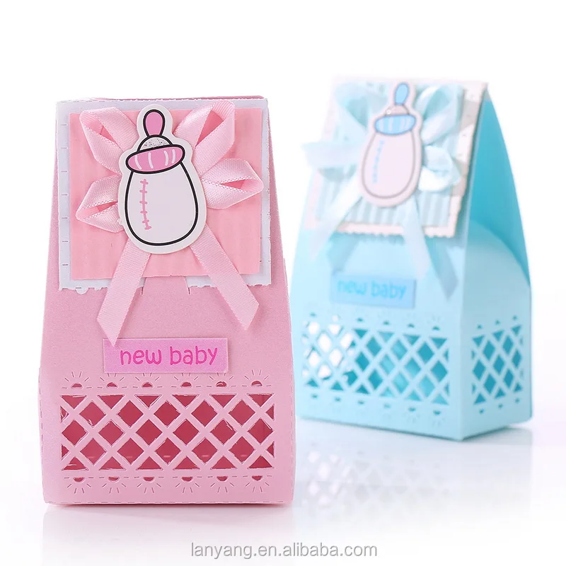 Personalized Blue Baby Shower Theme Baby Boy Candy Boxes Favors Bags Box