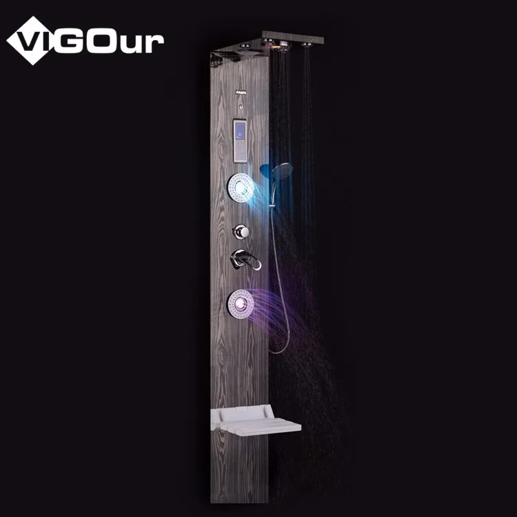 2020 Bathroom ABS Plastic Water Saving Handheld Shower with Stainless Steel Hose and Wall Mounted Fixed shower panel