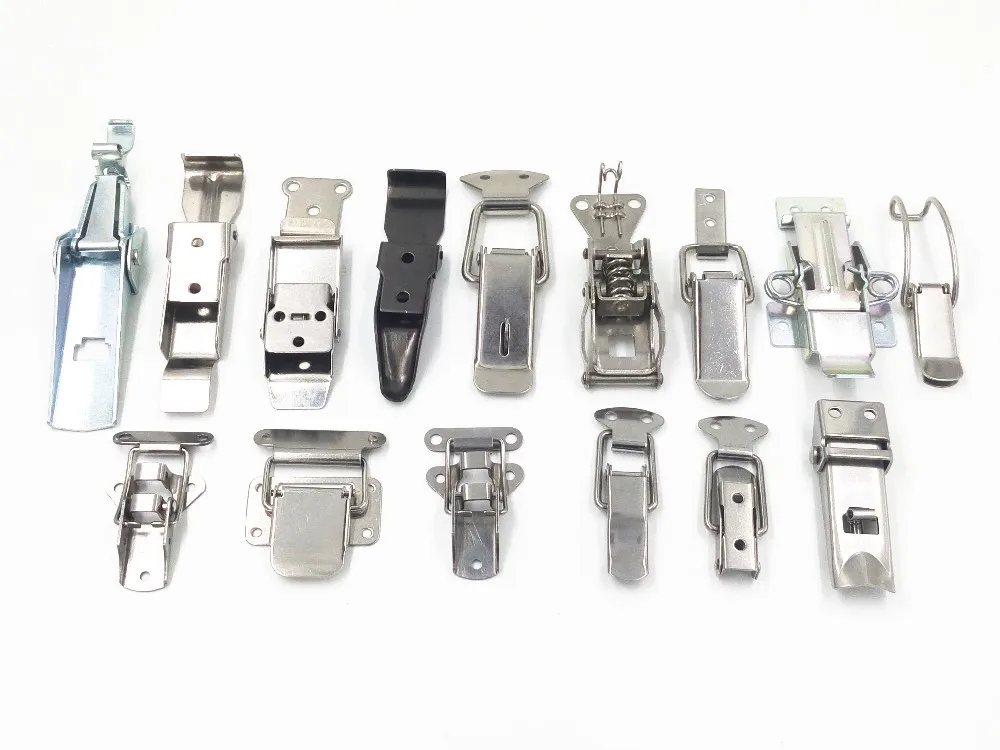 Custom small mini metal stainless steel quick release adjustable tool wooden box toggle draw latch